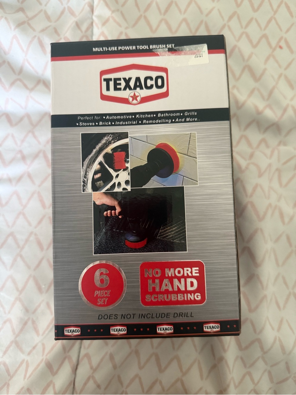 Texaco 6-Piece Drill Brush Set - Red and Black